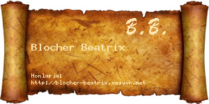 Blocher Beatrix névjegykártya