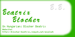 beatrix blocher business card